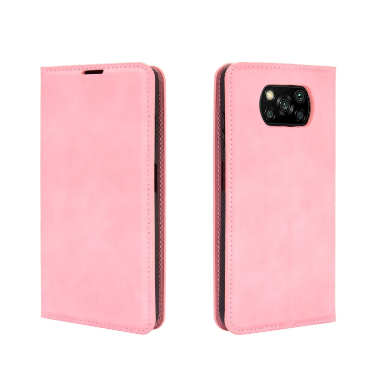 For Xiaomi Poco X3/X3 NFC Retro-skin Business Magnetic Suction Leather Case with Holder & Card Slots & Wallet
