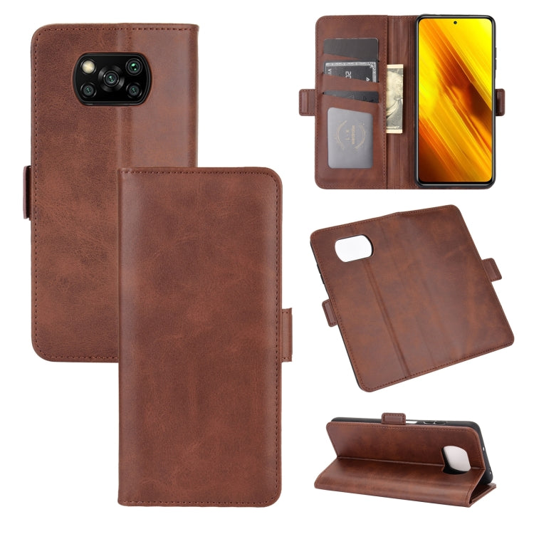 For Xiaomi Poco X3/X3 NFC  Dual-side Magnetic Buckle Horizontal Flip Leather Case with Holder & Card Slots & Wallet