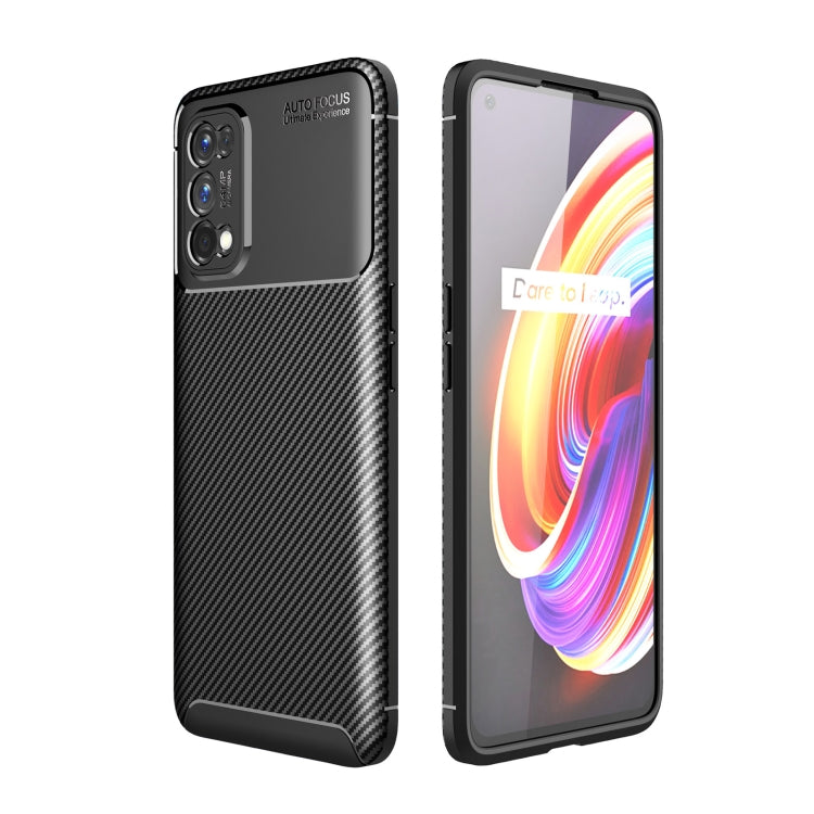 For OPPO Realme 7 Pro Carbon Fiber Texture Shockproof TPU Case