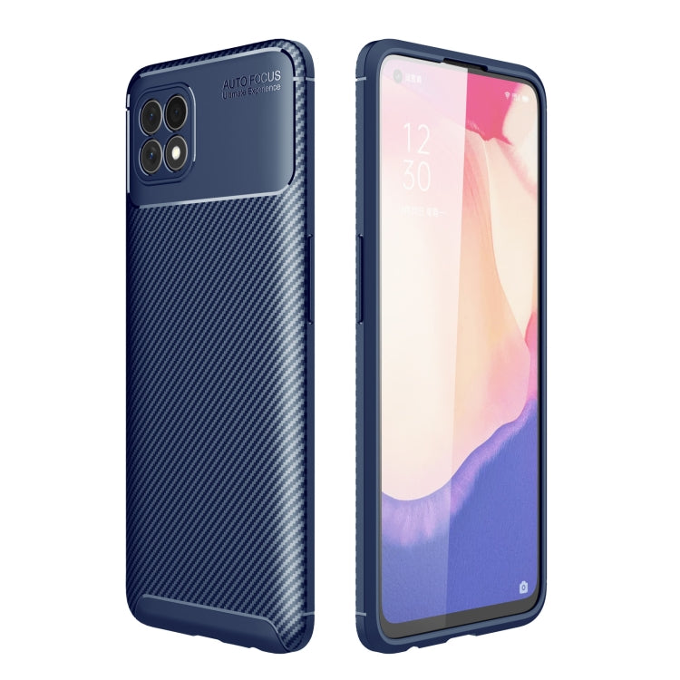 For Oppo Reno4 SE Carbon Fiber Texture Shockproof TPU Case