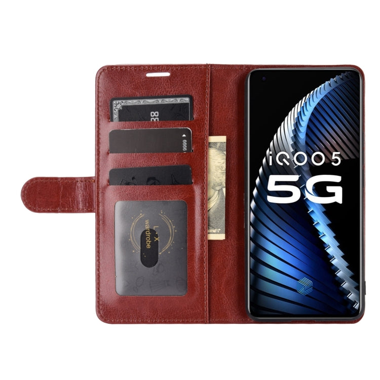 For vivo iQOO 5 5G R64 Texture Single Horizontal Flip Protective Case with Holder & Card Slots & Wallet& Photo Frame