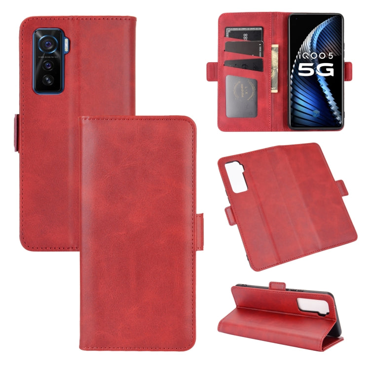 For vivo iQOO 5 5G Dual-side Magnetic Buckle Horizontal Flip Leather Case with Holder & Card Slots & Wallet