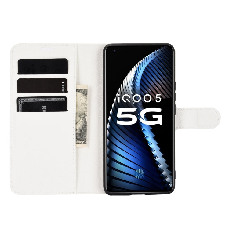 For vivo iQOO 5 5G Litchi Texture Horizontal Flip Protective Case with Holder & Card Slots & Wallet