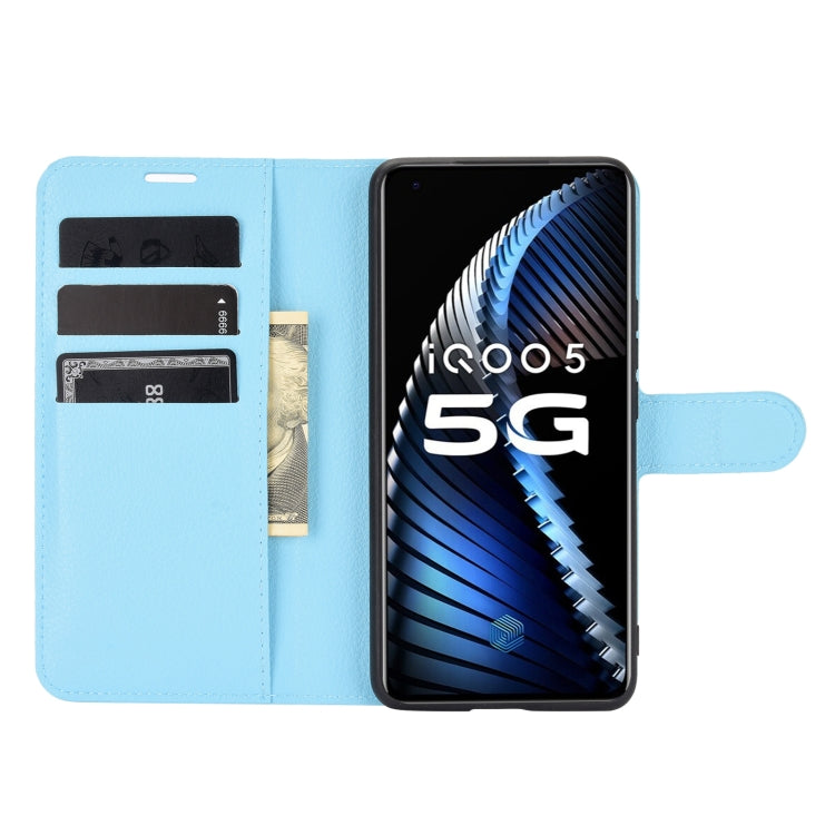 For vivo iQOO 5 5G Litchi Texture Horizontal Flip Protective Case with Holder & Card Slots & Wallet