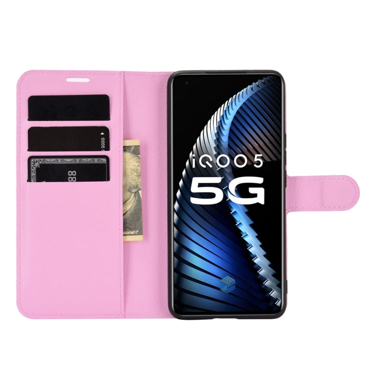 For vivo iQOO 5 5G Litchi Texture Horizontal Flip Protective Case with Holder & Card Slots & Wallet