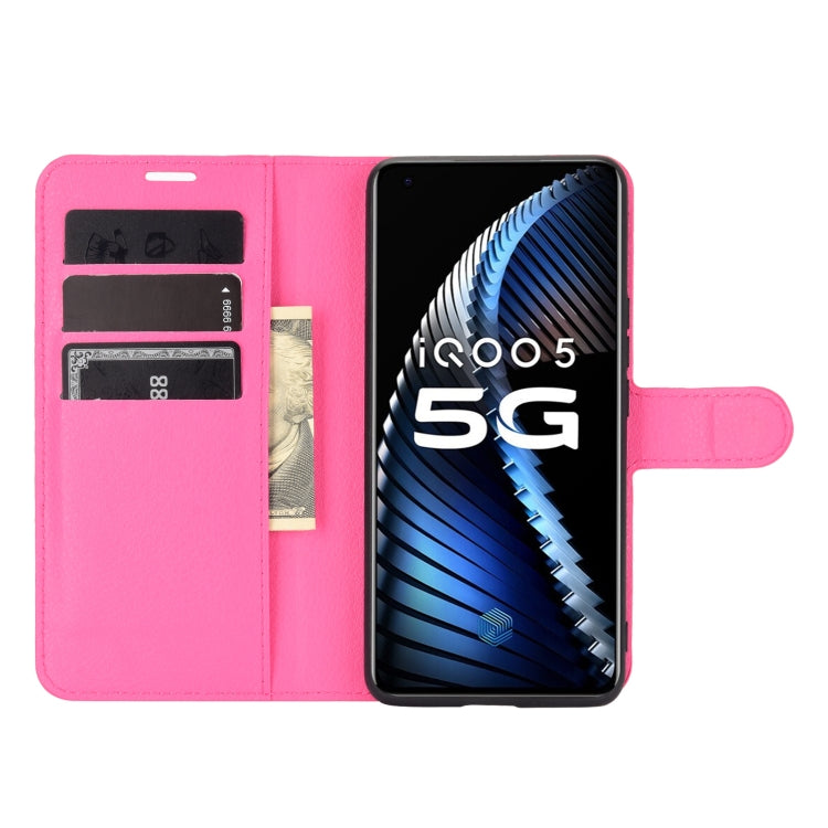 For vivo iQOO 5 5G Litchi Texture Horizontal Flip Protective Case with Holder & Card Slots & Wallet