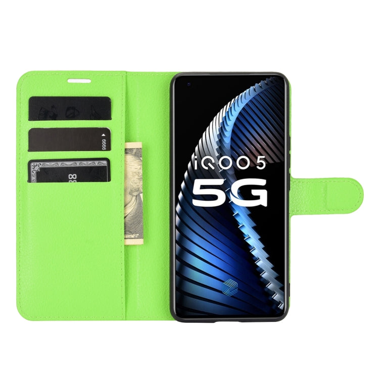 For vivo iQOO 5 5G Litchi Texture Horizontal Flip Protective Case with Holder & Card Slots & Wallet