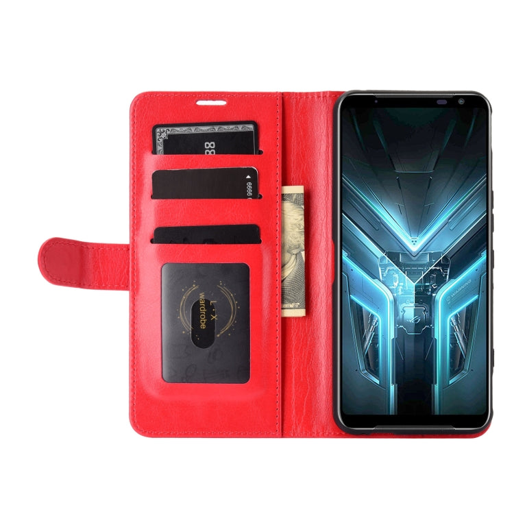 For Asus ROG Phone 3 Strix ZS661KS R64 Texture Single Horizontal Flip Protective Case with Holder & Card Slots & Wallet& Photo Frame