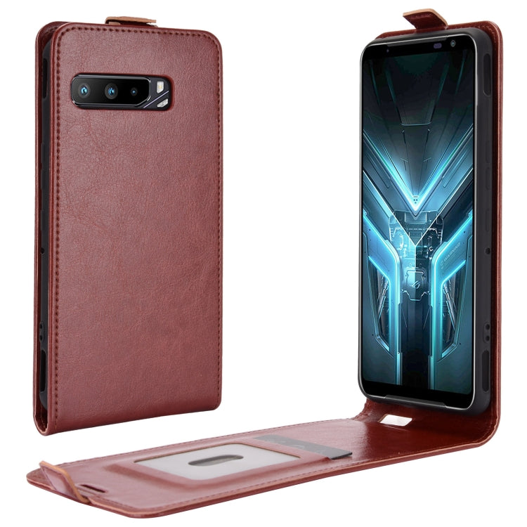 For Asus ROG Phone 3 Strix ZS661KS  R64 Texture Single Vertical Flip Leather Protective Case with Card Slots & Photo Frame