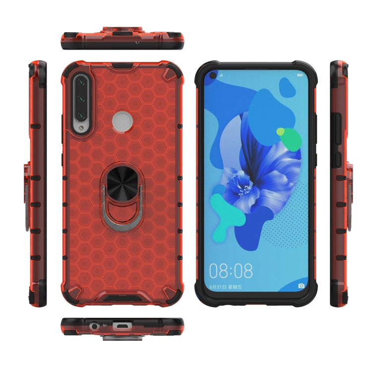 For Huawei Y7p 2020 Shockproof Honeycomb PC + TPU Ring Holder Protection Case