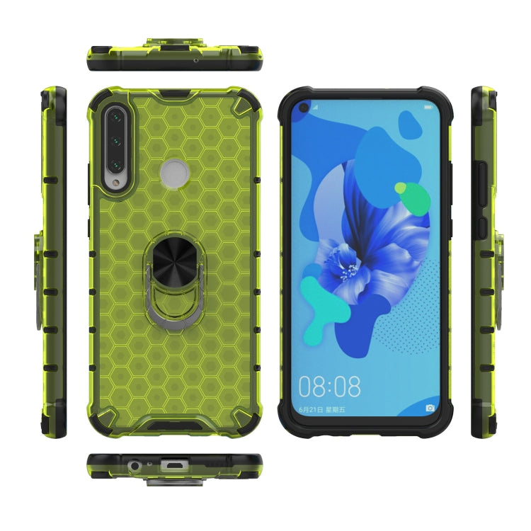 For Huawei Y7p 2020 Shockproof Honeycomb PC + TPU Ring Holder Protection Case