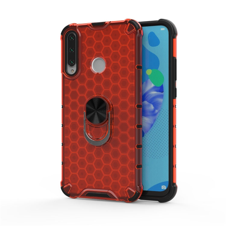 For Huawei Y6p 2020 Shockproof Honeycomb PC + TPU Ring Holder Protection Case