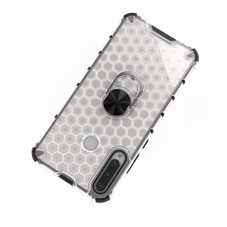 For Huawei Y6p 2020 Shockproof Honeycomb PC + TPU Ring Holder Protection Case