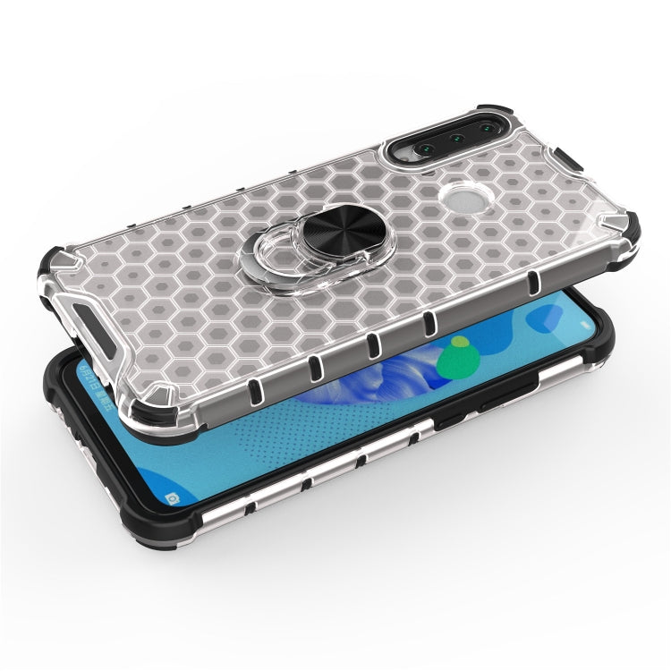 For Huawei Y6p 2020 Shockproof Honeycomb PC + TPU Ring Holder Protection Case