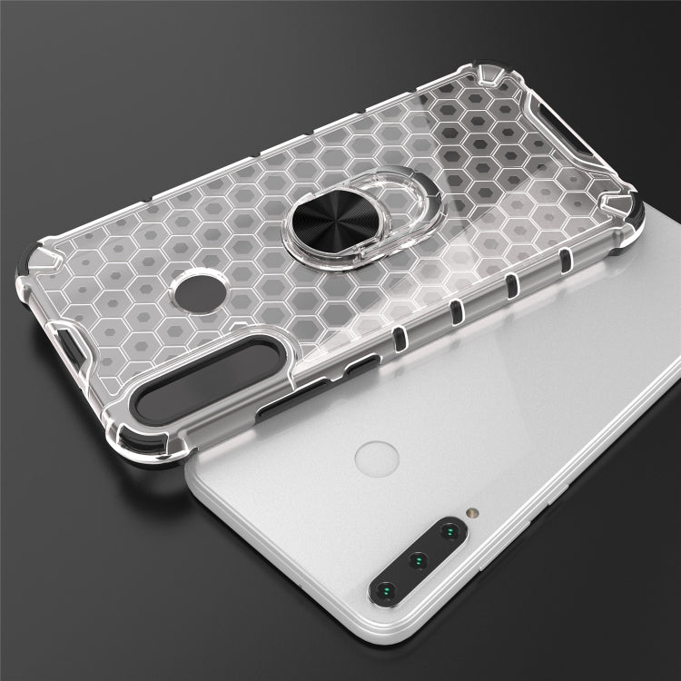 For Huawei Y6p 2020 Shockproof Honeycomb PC + TPU Ring Holder Protection Case