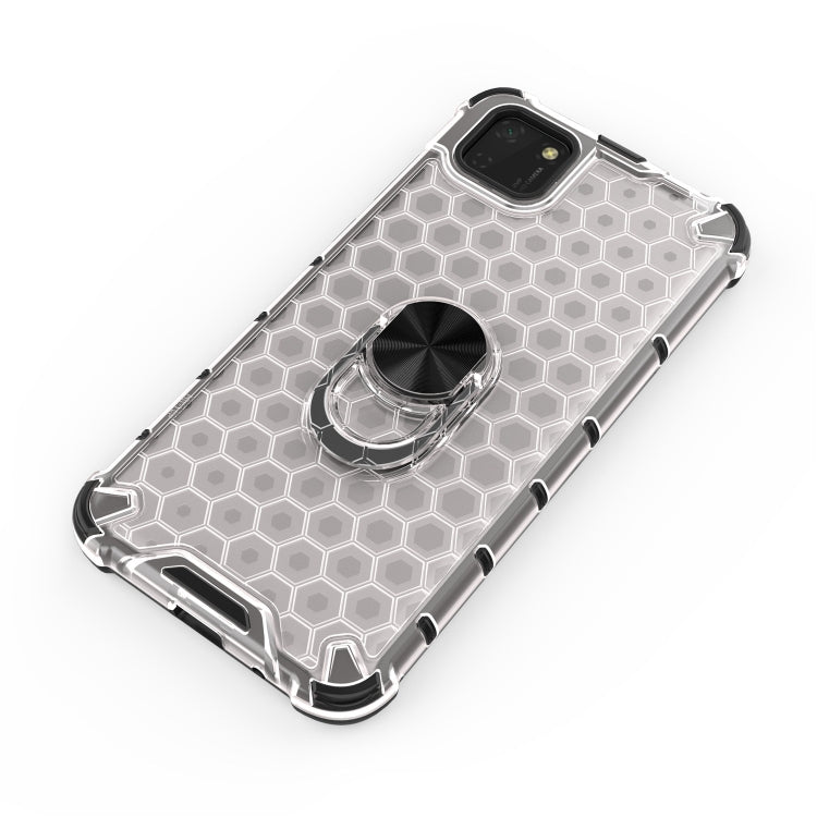 For Huawei Y5p 2020 Shockproof Honeycomb PC + TPU Ring Holder Protection Case
