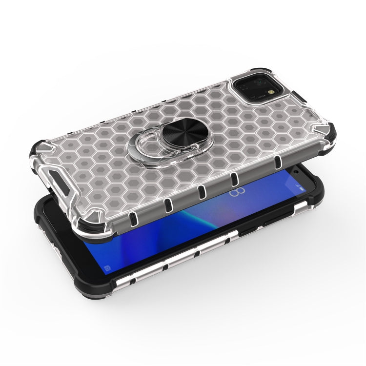 For Huawei Y5p 2020 Shockproof Honeycomb PC + TPU Ring Holder Protection Case
