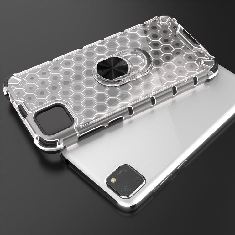 For Huawei Y5p 2020 Shockproof Honeycomb PC + TPU Ring Holder Protection Case