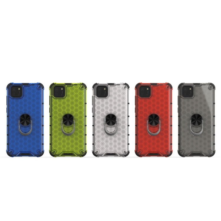 For Huawei Y5p 2020 Shockproof Honeycomb PC + TPU Ring Holder Protection Case