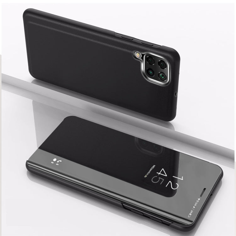 For Samsung Galaxy A42 Plated Mirror Horizontal Flip Leather Case with Holder