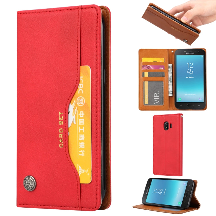 Knead Skin Texture Horizontal Flip Leather Case for Galaxy J2 Pro 2018, with Photo Frame & Holder & Card Slots & Wallet
