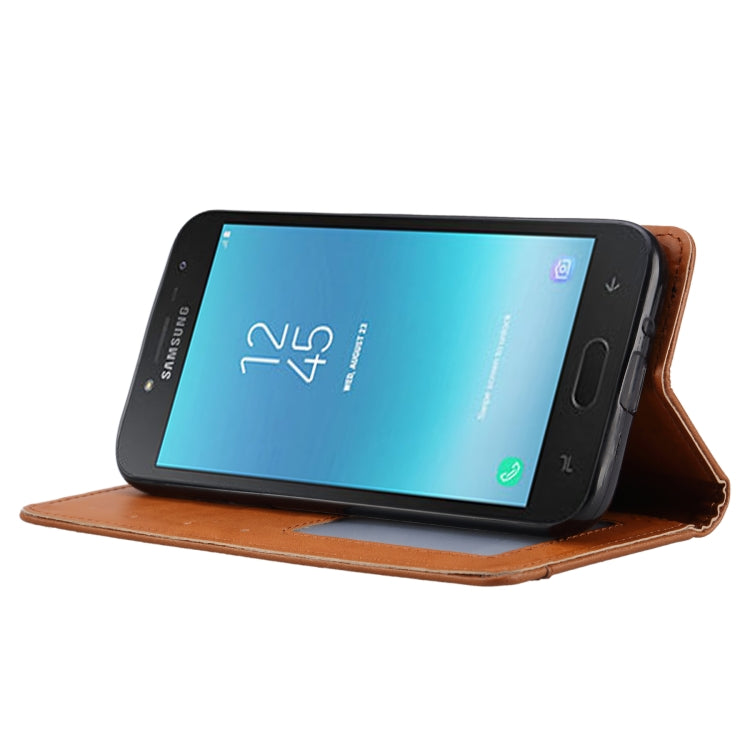 Knead Skin Texture Horizontal Flip Leather Case for Galaxy J2 Pro 2018, with Photo Frame & Holder & Card Slots & Wallet
