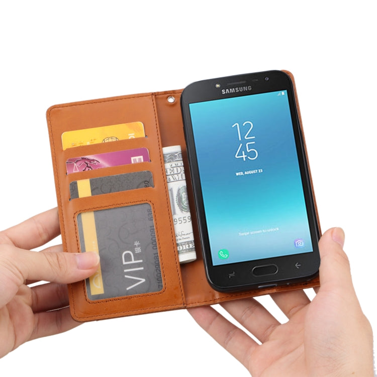 Knead Skin Texture Horizontal Flip Leather Case for Galaxy J2 Pro 2018, with Photo Frame & Holder & Card Slots & Wallet