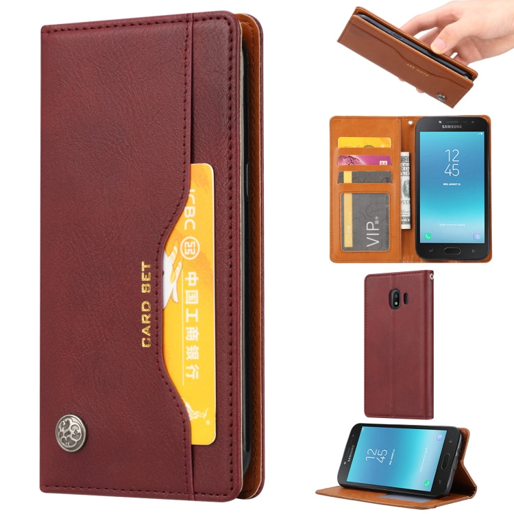 Knead Skin Texture Horizontal Flip Leather Case for Galaxy J2 Pro 2018, with Photo Frame & Holder & Card Slots & Wallet