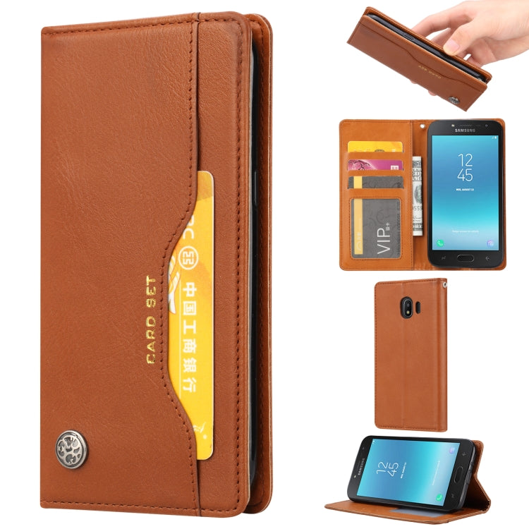 Knead Skin Texture Horizontal Flip Leather Case for Galaxy J2 Pro 2018, with Photo Frame & Holder & Card Slots & Wallet