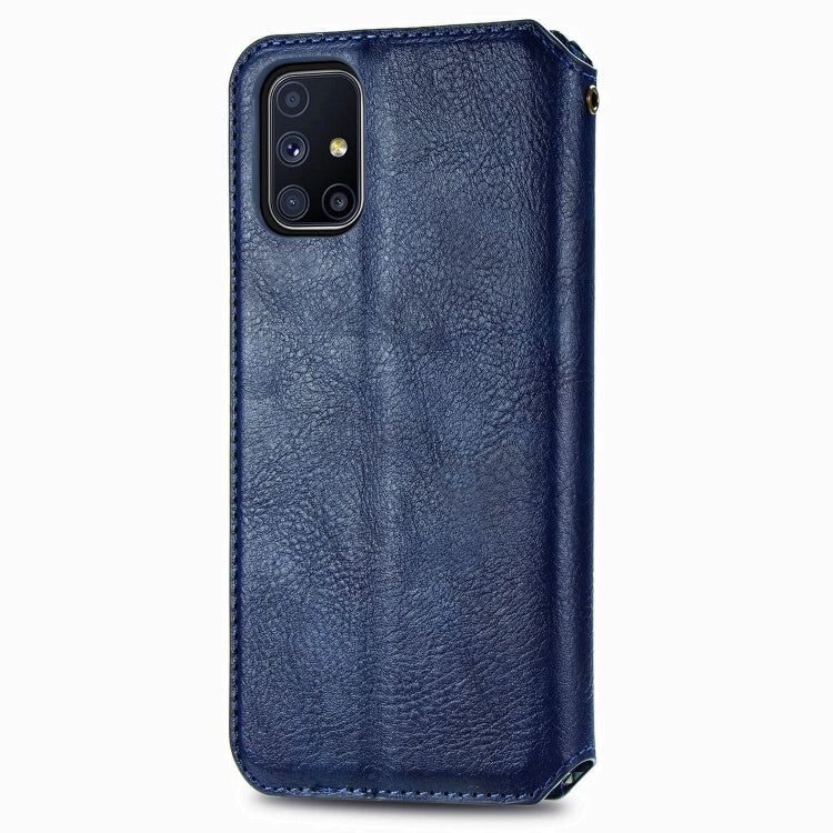 For Samsung Galaxy M51 Cubic Grid Pressed Horizontal Flip Magnetic PU Leather Case with Holder & Card Slots & Wallet