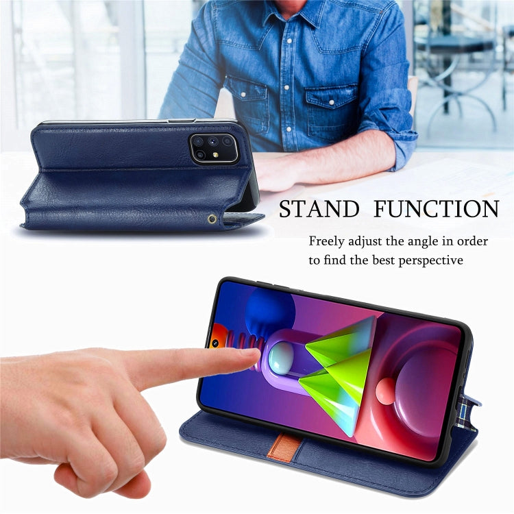 For Samsung Galaxy M51 Cubic Grid Pressed Horizontal Flip Magnetic PU Leather Case with Holder & Card Slots & Wallet