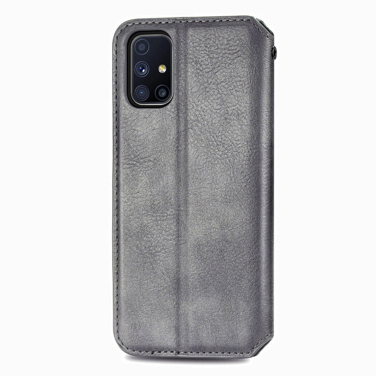 For Samsung Galaxy M51 Cubic Grid Pressed Horizontal Flip Magnetic PU Leather Case with Holder & Card Slots & Wallet