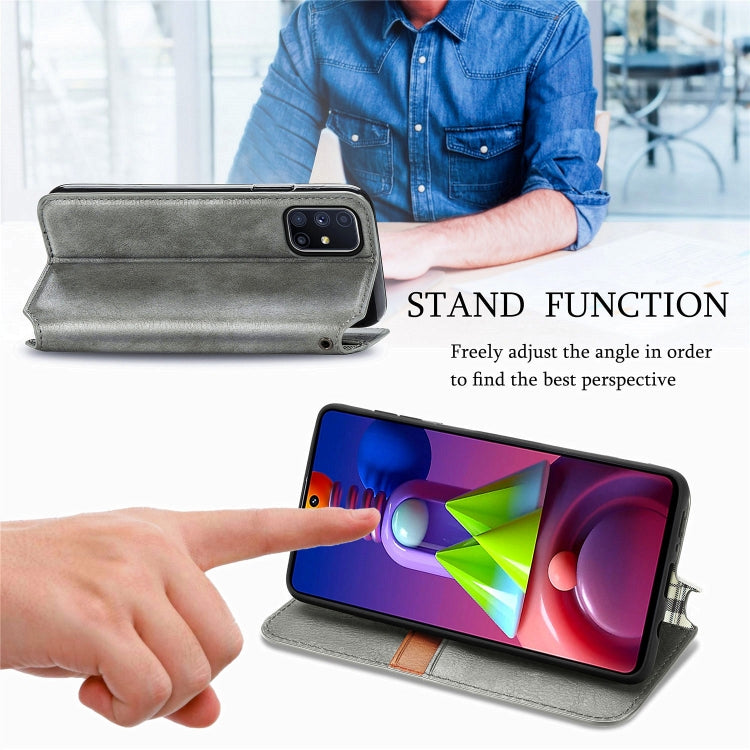 For Samsung Galaxy M51 Cubic Grid Pressed Horizontal Flip Magnetic PU Leather Case with Holder & Card Slots & Wallet
