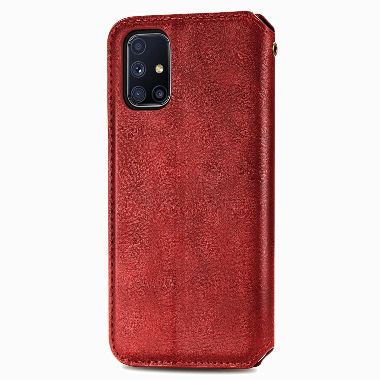 For Samsung Galaxy M51 Cubic Grid Pressed Horizontal Flip Magnetic PU Leather Case with Holder & Card Slots & Wallet