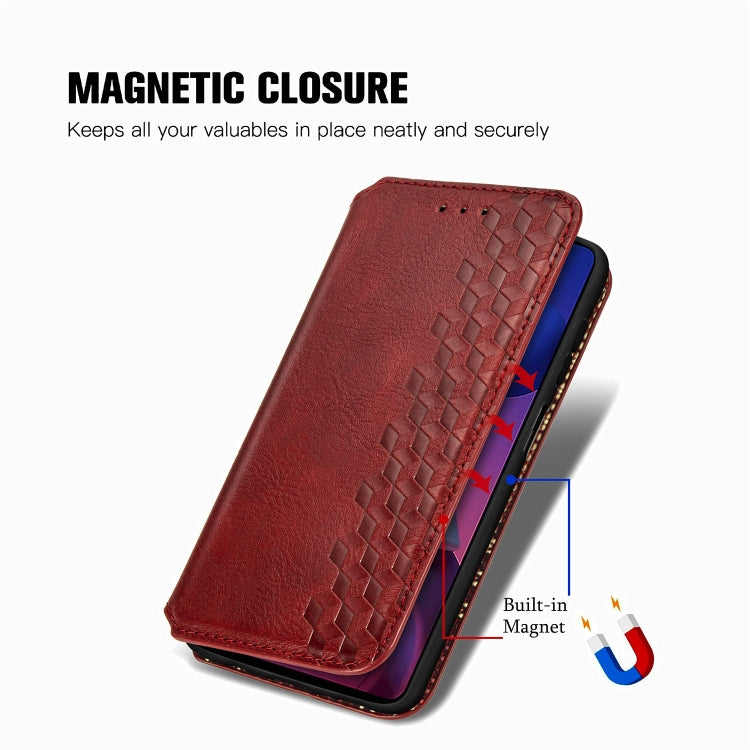 For Samsung Galaxy M51 Cubic Grid Pressed Horizontal Flip Magnetic PU Leather Case with Holder & Card Slots & Wallet