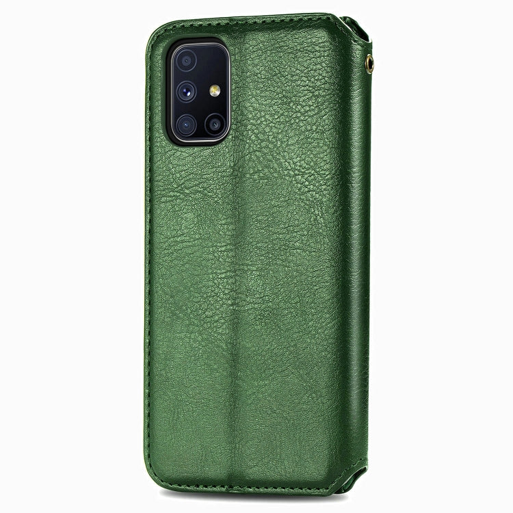 For Samsung Galaxy M51 Cubic Grid Pressed Horizontal Flip Magnetic PU Leather Case with Holder & Card Slots & Wallet
