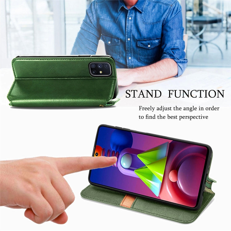 For Samsung Galaxy M51 Cubic Grid Pressed Horizontal Flip Magnetic PU Leather Case with Holder & Card Slots & Wallet