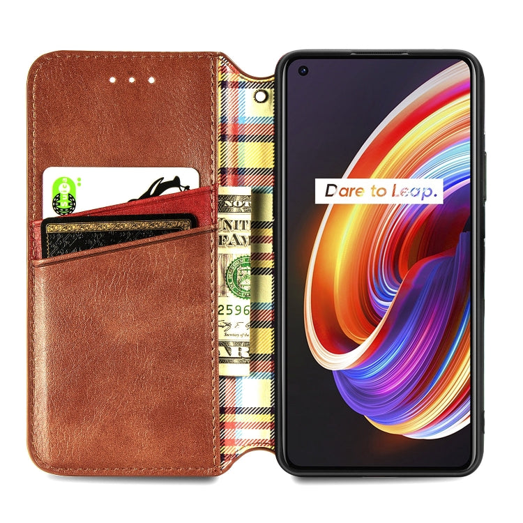 For OPPO Realme X7 Cubic Grid Pressed Horizontal Flip Magnetic PU Leather Case with Holder & Card Slots & Wallet