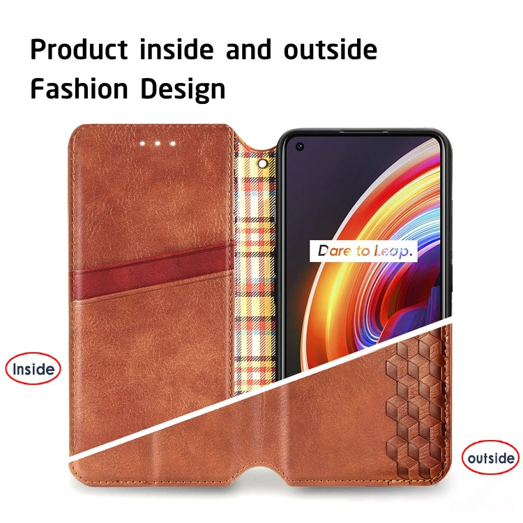 For OPPO Realme X7 Cubic Grid Pressed Horizontal Flip Magnetic PU Leather Case with Holder & Card Slots & Wallet