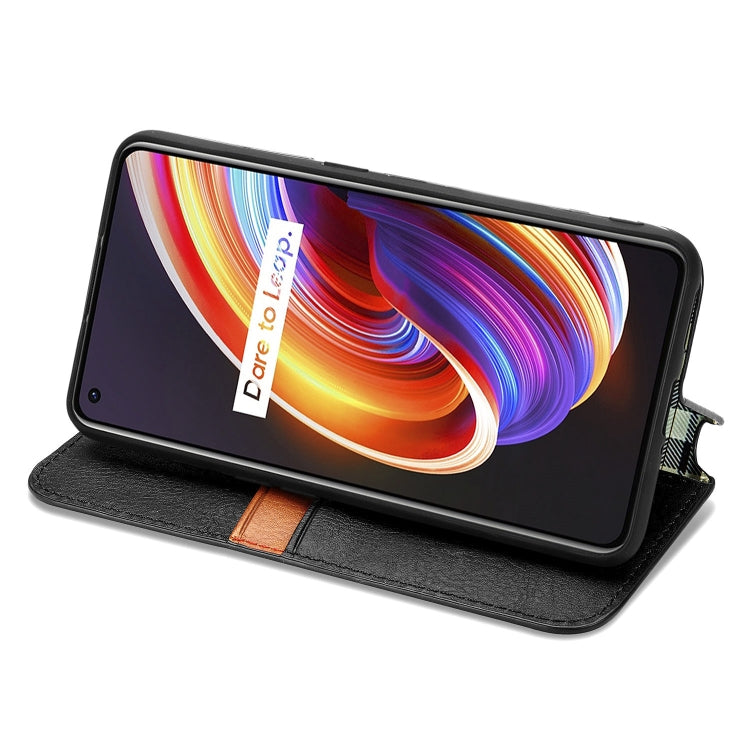 For OPPO Realme X7 Cubic Grid Pressed Horizontal Flip Magnetic PU Leather Case with Holder & Card Slots & Wallet