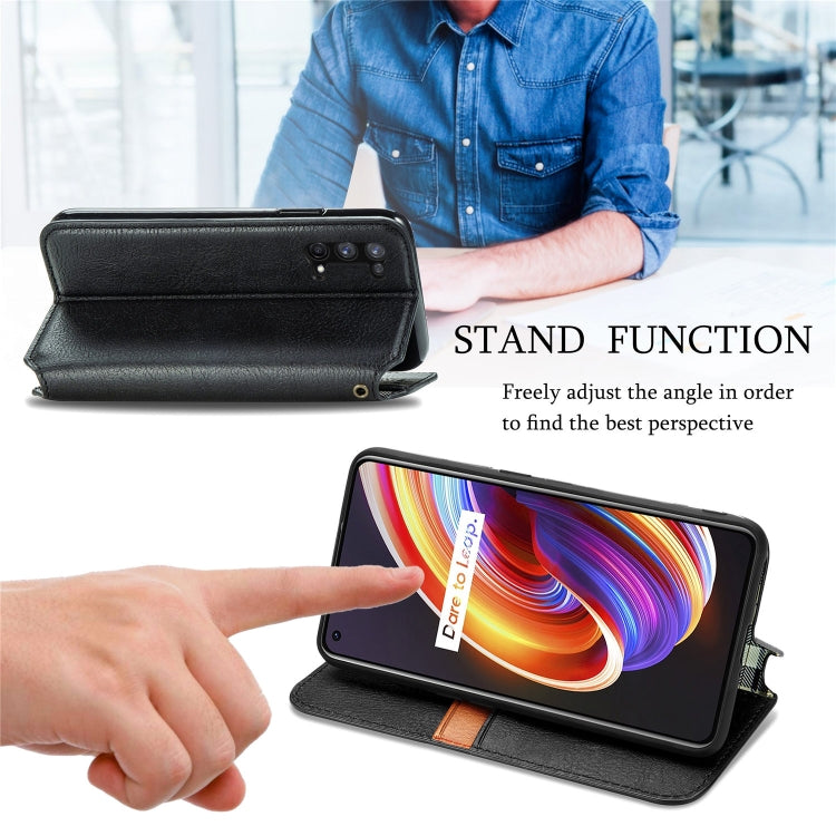 For OPPO Realme X7 Cubic Grid Pressed Horizontal Flip Magnetic PU Leather Case with Holder & Card Slots & Wallet