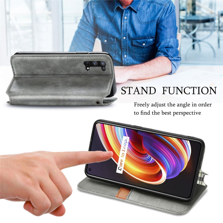 For OPPO Realme X7 Cubic Grid Pressed Horizontal Flip Magnetic PU Leather Case with Holder & Card Slots & Wallet