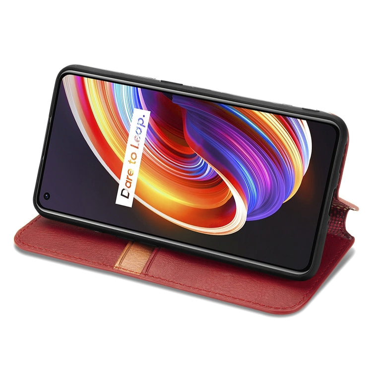 For OPPO Realme X7 Cubic Grid Pressed Horizontal Flip Magnetic PU Leather Case with Holder & Card Slots & Wallet