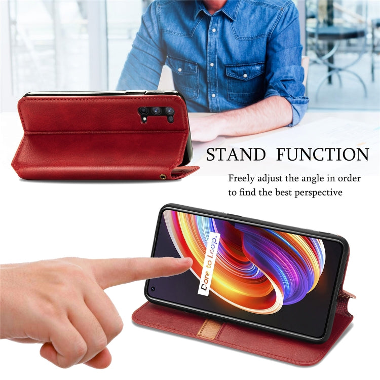 For OPPO Realme X7 Cubic Grid Pressed Horizontal Flip Magnetic PU Leather Case with Holder & Card Slots & Wallet