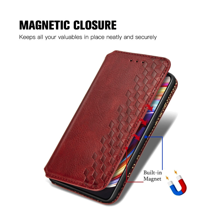 For OPPO Realme X7 Cubic Grid Pressed Horizontal Flip Magnetic PU Leather Case with Holder & Card Slots & Wallet