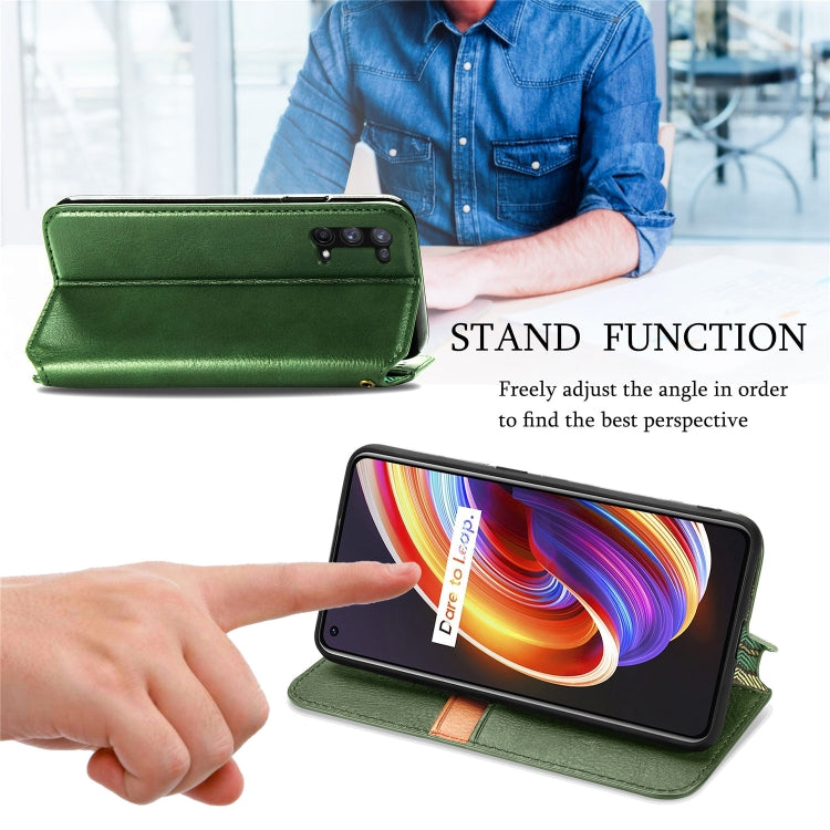 For OPPO Realme X7 Cubic Grid Pressed Horizontal Flip Magnetic PU Leather Case with Holder & Card Slots & Wallet