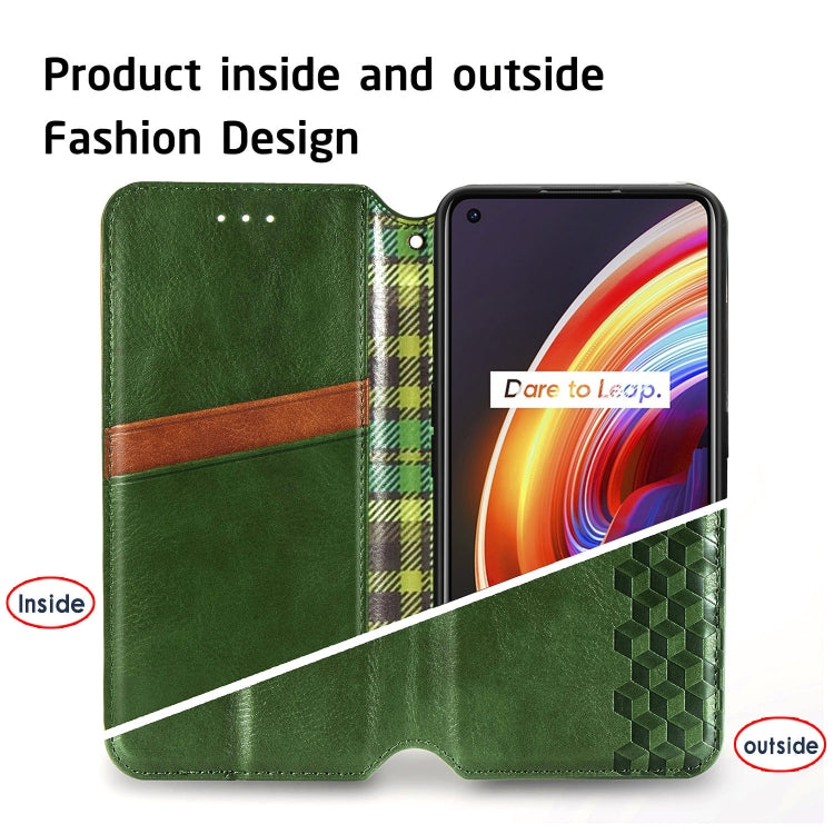 For OPPO Realme X7 Cubic Grid Pressed Horizontal Flip Magnetic PU Leather Case with Holder & Card Slots & Wallet