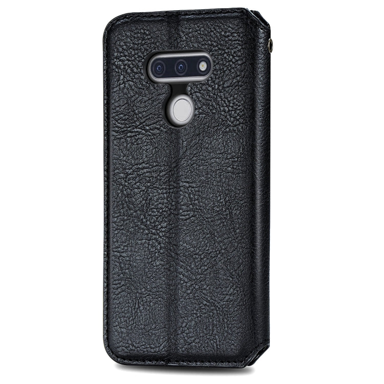 For LG Style3 L-41A Cubic Grid Pressed Horizontal Flip Magnetic PU Leather Case with Holder & Card Slots & Wallet