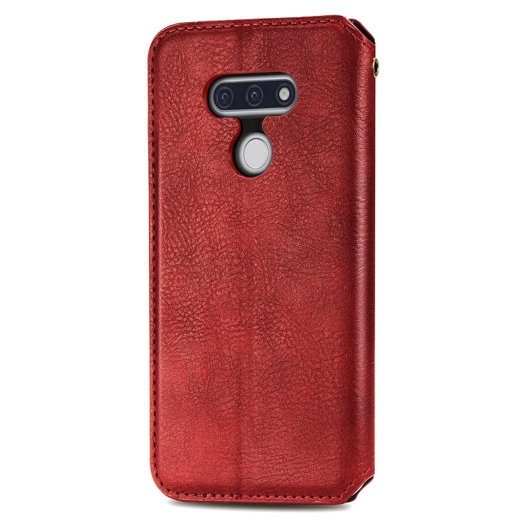 For LG Style3 L-41A Cubic Grid Pressed Horizontal Flip Magnetic PU Leather Case with Holder & Card Slots & Wallet