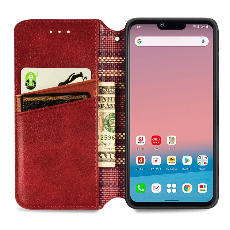 For LG Style3 L-41A Cubic Grid Pressed Horizontal Flip Magnetic PU Leather Case with Holder & Card Slots & Wallet